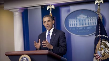 El presidente Obama, durante su rueda de prensa del viernes.