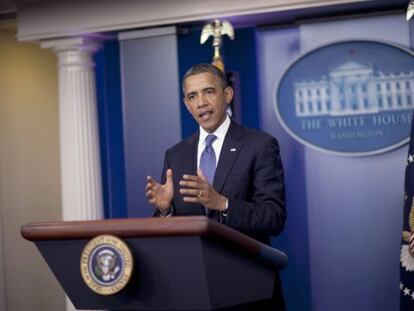 El presidente Obama, durante su rueda de prensa del viernes.