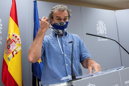 Fernando Simón at Monday's press conference.