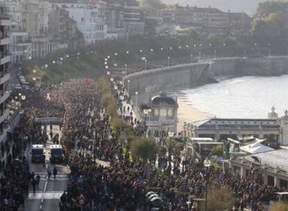 Marcha celebrada el pasado día 17 en San Sebastián contra la detención de la cúpula de la izquierda <i>abertzale.</i>