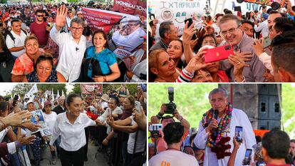 Corcholatas de Morena, Claudia Sheinbaum, Marcelo Ebrard, Ricardo Monreal y Adán Augusto López