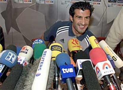 Figo, durante su conferencia de prensa de ayer en Múnich.