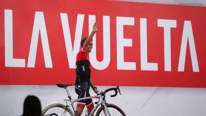 Contador antes de la salida de la Vuelta a Espa&ntilde;a 2017 en Nimes.