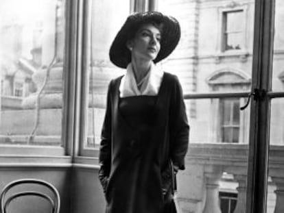 La soprano Maria Callas, fotografiada en 1958 en Londres.