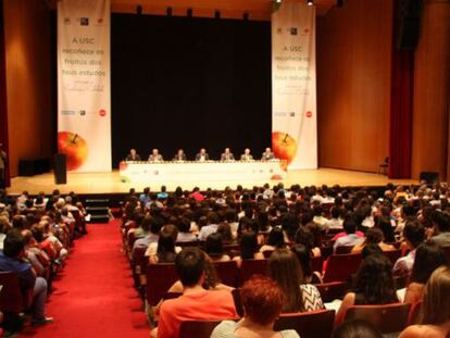 Acto de la Universidad de Santiago con los mejores alumnos de Selectividad.