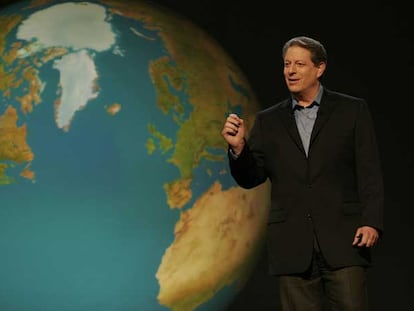 Al Gore, en una escena del documental <i>Una verdad incómoda,</i> de David Guggenheim.