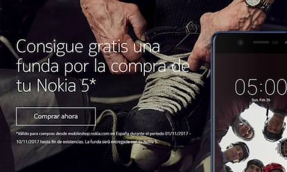 El Nokia 5 es uno de los móviles que ya podemos comprar en la tienda oficial de los finlandeses