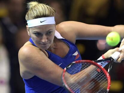 Kvitova en la final de la Fed Cup.