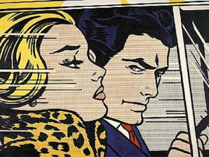 <i>En el coche</i> (1963), de Roy Lichtenstein, en la exposición <i>Todo sobre arte.</i>