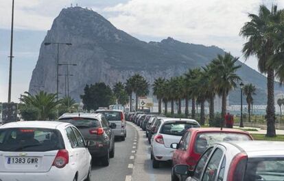 Vista de el Peñón que preside la península de Gibraltar.