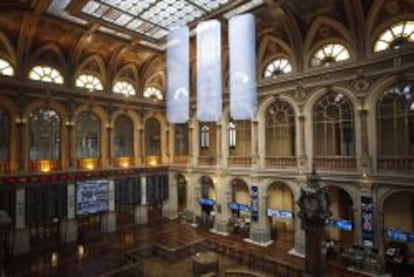 Sal&oacute;n principal del Palacio de la Bolsa, en Madrid