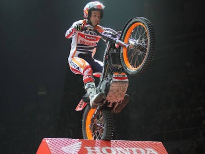 Toni Bou durant la prova d&#039;ahir al Palau Sant Jordi. 