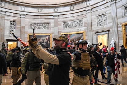 Supporters of Donald Trump during the assault on the Capitol in Washington