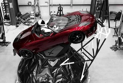 A mannequin “Starman” sits at the wheel of a Tesla Roadster in this photo posted on the Instagram account of Elon Musk, head of auto company Tesla and founder of the private space company SpaceX. The car will be on board when SpaceX launches its new rocket, the Falcon Heavy, from Kennedy Space Center at Cape Canaveral, Fla., scheduled for Tuesday, Feb. 6, 2018. (Courtesy of Elon Musk/Instagram via AP)