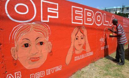 Arte urbano sobre el ébola en la capital de Liberia.