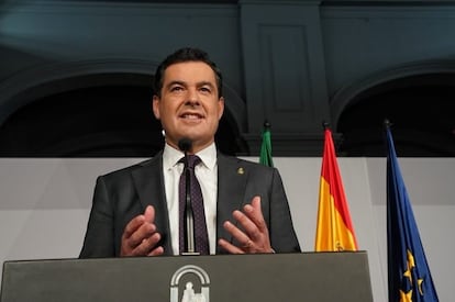 El presidente de la Junta de Andalucía, Juan Manuel Moreno.