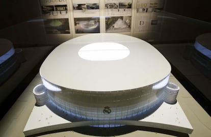 Maqueta del diseño de Rafael Moneo y Herzog & De Meuron para el nuevo Bernabéu.