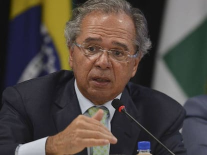 El ministro de Economía de Brasil, Paulo Guedes, este lunes en Brasilia. 