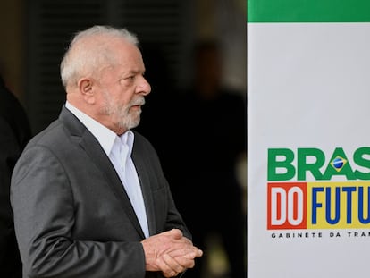 El presidente electo de Brasil, Lula da Silva, durante una conferencia de prensa en Brasilia, el pasado 2 de diciembre.