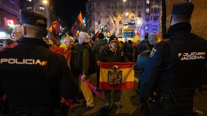 Una protesta de la Falange espanyola.