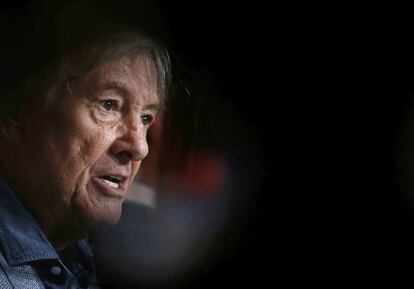 Paul Verhoeven en la rueda de prensa de 'Elle'.
