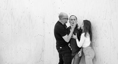 De izquierda a derecha, Àlex Rigola, Luis Bermejo e Irene Escolar.