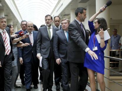 Rajoy llega a la sesi&oacute;n de control al Gobierno en el Senado.
