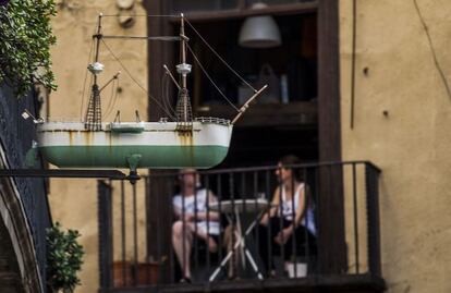 El símbol de la sastreria El Barco, a Barcelona.