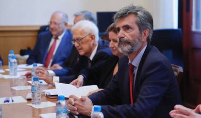 Carlos Lesmes preside en Barcelona el pleno de gobierno del TSJC.