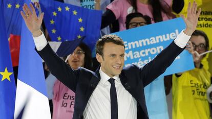Emmanuel Macron, en plena campaña electoral.