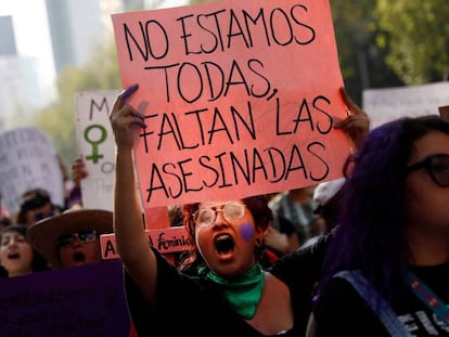 Marcha contra los feminicidios en Ciudad de México.