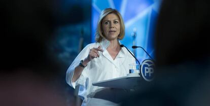 Dolores de Cospedal, en la Convención Nacional del PP en Sevilla.