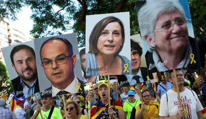 Manifestación en Barcelona por la libertad de los políticos presos.