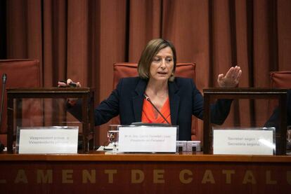 La presidenta del Parlament, Carme Forcadell, aquest dimecres.