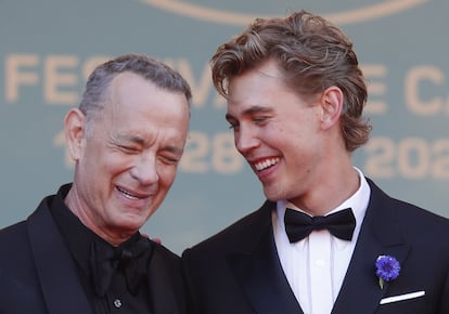 Tom Hanks y Austin Butler en la presentación de 'Elvis'.