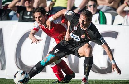 Assulin y Jos&eacute; en el Racing-Girona de la pasada temporada. 