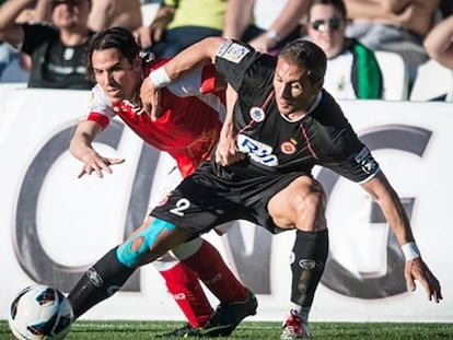 Assulin y Jos&eacute; en el Racing-Girona de la pasada temporada. 