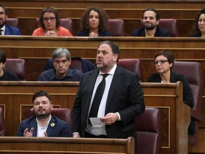 Oriol Junqueras, en el Congreso de los Diputados el pasado mayo.