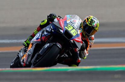 Joan Mir, en su Honda el pasado 31 de agosto durante la clasificación para el GP de Aragón.