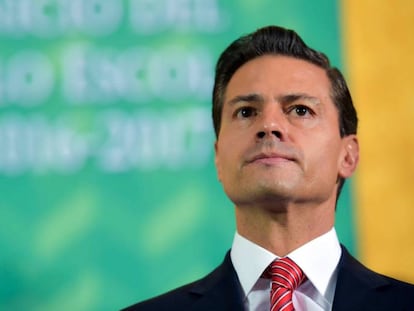 Enrique Pe&ntilde;a Nieto, durante el inicio del ciclo escolar. 