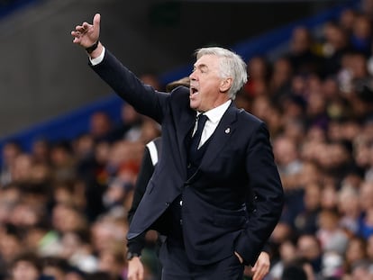 Carlo Ancelotti, en el partido contra el Granada el sábado en el Bernabéu.