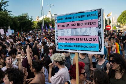 Protesta durante el día del Orgullo de 2018.