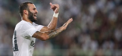 Jesé se lamenta por una ocasión fallada en el partido contra el Inter