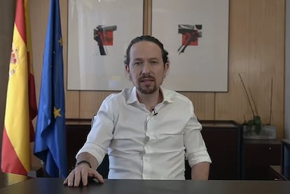 Unidas Podemos leader Pablo Iglesias announcing that he is quitting his position in the central government to run in the Madrid election.