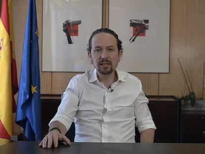 Unidas Podemos leader Pablo Iglesias announcing that he is quitting his position in the central government to run in the Madrid election.