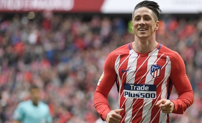 Torres, tras marcar su gol al Levante.