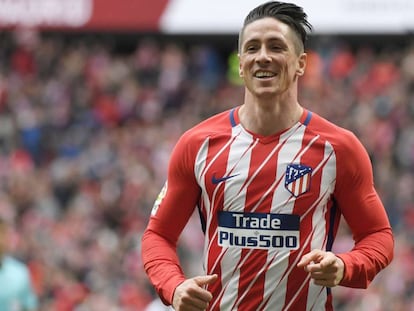 Torres, tras marcar su gol al Levante.