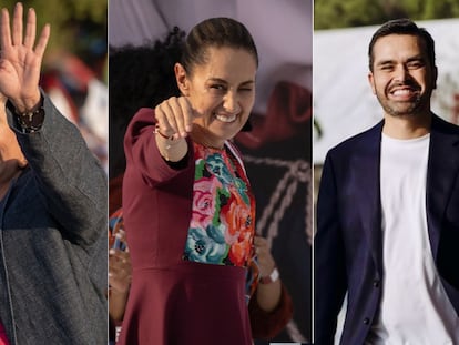 Xóchitl Gálvez, Claudia Sheinbaum y Jorge Álvarez Máynez.