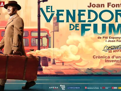 Cartel promocional de la obra 'El vendedor de fum', de Joan Font.