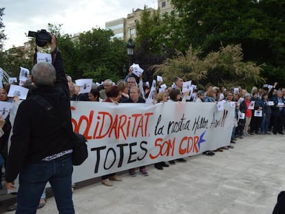 Concentració en protesta per les detencions de membres de CDR.